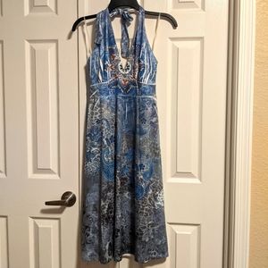 Gorgeous silky tie neck slip dress